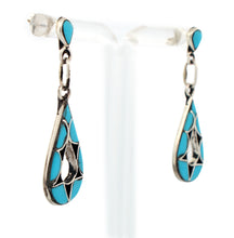 Load image into Gallery viewer, Zuni Native American Turquoise and Jet Necklace and Earring Set by Bobelu SKU233316