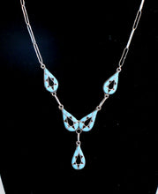 Load image into Gallery viewer, Zuni Native American Turquoise and Jet Necklace and Earring Set by Bobelu SKU233317