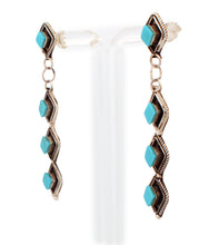 Load image into Gallery viewer, Zuni Native American Sleeping Beauty Turquoise Earrings by Priscilla Chavez SKU233320