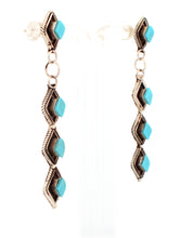 Load image into Gallery viewer, Zuni Native American Sleeping Beauty Turquoise Earrings by Priscilla Chavez SKU233320