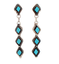 Load image into Gallery viewer, Zuni Native American Sleeping Beauty Turquoise Earrings by Priscilla Chavez SKU233320