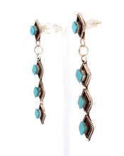 Load image into Gallery viewer, Zuni Native American Sleeping Beauty Turquoise Earrings by Priscilla Chavez SKU233321