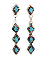 Load image into Gallery viewer, Zuni Native American Sleeping Beauty Turquoise Earrings by Priscilla Chavez SKU233321