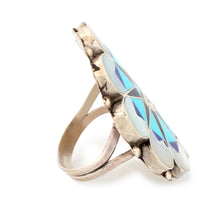 Load image into Gallery viewer, Zuni Native American Inlay Sunface Ring Size 10 1/2 by Delwin Gasper SKU233324