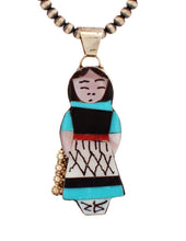 Load image into Gallery viewer, Zuni Native American Turquoise Corn Maiden Pendant by Joyce Waseta SKU233325