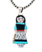 Load image into Gallery viewer, Zuni Native American Turquoise Corn Maiden Pendant by Joyce Waseta SKU233326