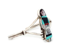 Load image into Gallery viewer, Zuni Native American Turquoise Inlay Corn Maiden Bracelet by Waseta SKU233327