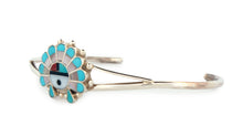 Load image into Gallery viewer, Zuni Native American Sunface with Headdress Inlay bracelet SKU233332