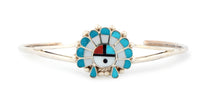 Load image into Gallery viewer, Zuni Native American Sunface with Headdress Inlay bracelet SKU233333