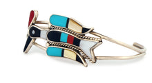 Load image into Gallery viewer, Zuni Native American Turquoise Inlay Peyote Bird Bracelet by Laiwakete SKU233334