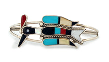 Load image into Gallery viewer, Zuni Native American Turquoise Inlay Peyote Bird Bracelet by Laiwakete SKU233334