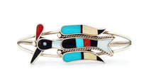 Load image into Gallery viewer, Zuni Native American Turquoise Inlay Peyote Bird Bracelet by Laiwakete SKU233335