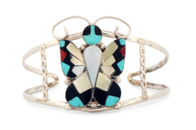 Load image into Gallery viewer, Zuni Native American Turquoise Inlay Butterfly Bracelet by Dishta SKU233336