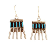Load image into Gallery viewer, Zuni Native American Estate Needlepoint Necklace and Earrings Set SKU233339