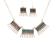 Load image into Gallery viewer, Zuni Native American Estate Needlepoint Necklace and Earrings Set SKU233339