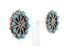 Load image into Gallery viewer, Zuni Native American Sleeping Beauty Petit Point Turquoise Earrings SKU233340