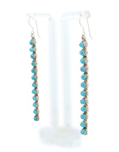 Load image into Gallery viewer, Zuni Native American Sleeping Beauty Petit Point Turquoise Earrings SKU233342