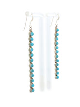 Load image into Gallery viewer, Zuni Native American Sleeping Beauty Petit Point Turquoise Earrings SKU233342