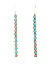 Load image into Gallery viewer, Zuni Native American Sleeping Beauty Petit Point Turquoise Earrings SKU233343