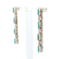 Load image into Gallery viewer, Zuni Native American Sleeping Beauty Needle Point  Earrings SKU233345