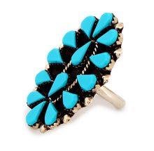 Load image into Gallery viewer, Zuni Native American Kingman Turquoise Ring Size 7 1/2 by Martza SKU233346