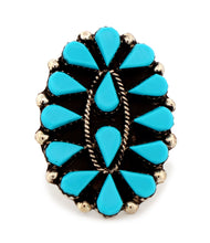 Load image into Gallery viewer, Zuni Native American Kingman Turquoise Ring Size 7 1/2 by Martza SKU233346