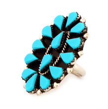 Load image into Gallery viewer, Zuni Native American Kingman Turquoise Ring Size 7 by Veronica Martza SKU233347