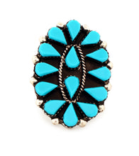 Load image into Gallery viewer, Zuni Native American Kingman Turquoise Ring Size 7 by Veronica Martza SKU233347