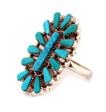Load image into Gallery viewer, Zuni Native American Kingman Turquoise Ring Size 8.5 by Vera Halusewa SKU233348