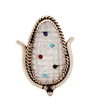 Load image into Gallery viewer, Zuni Native American Mother of Pearl Corn Ring Size 8 by Etsate SKU233353