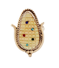 Load image into Gallery viewer, Zuni Native American Yellow Mussel Shell Corn Ring Size 7 1/2 by Etsate SKU233354