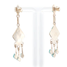 Load image into Gallery viewer, Zuni Native American Turquoise Dangle Earrings by Priscilla Chavez SKU233355