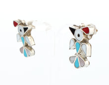Load image into Gallery viewer, Zuni Native American Turquoise Inlay Hummingbird Post Earrings SKU233363