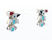 Load image into Gallery viewer, Zuni Native American Turquoise Inlay Hummingbird Post Earrings SKU233363