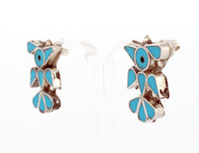 Load image into Gallery viewer, Zuni Native American Turquoise Inlay Hummingbird Post Earrings SKU233364