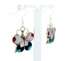 Load image into Gallery viewer, Zuni Native American Turquoise Inlay Butterfly Earrings by Jolica Dishta SKU233365