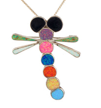 Load image into Gallery viewer, Zuni Native American Lab Opal Dragonfly Pin and Pendant by Edaakie SKU233370