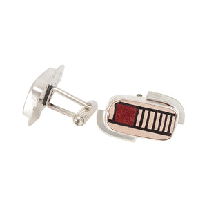 Mata Ortiz Broken Pottery Shard and Silver Cufflinks by Beltran NON NATIVE