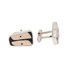 Load image into Gallery viewer, Mata Ortiz Broken Pottery Shard and Silver Cufflinks by Beltran NON NATIVE