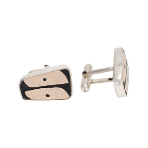 Mata Ortiz Broken Pottery Shard and Silver Cufflinks by Beltran NON NATIVE