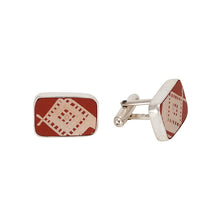 Load image into Gallery viewer, Mata Ortiz Broken Pottery Shard and Silver Cufflinks by Beltran NON NATIVE