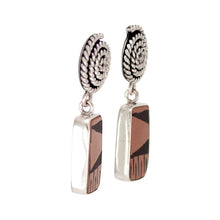 Load image into Gallery viewer, Mata Ortiz Broken Pottery Shard and Silver Earrings by Beltran NON NATIVE