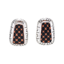 Load image into Gallery viewer, Mata Ortiz Broken Pottery Shard and Silver Earrings by Beltran NON NATIVE