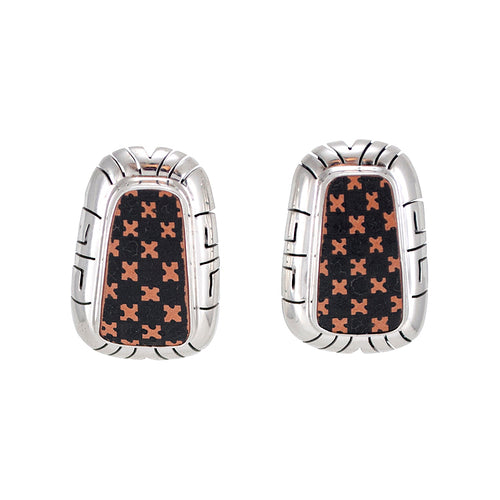 Mata Ortiz Broken Pottery Shard and Silver Earrings by Beltran NON NATIVE