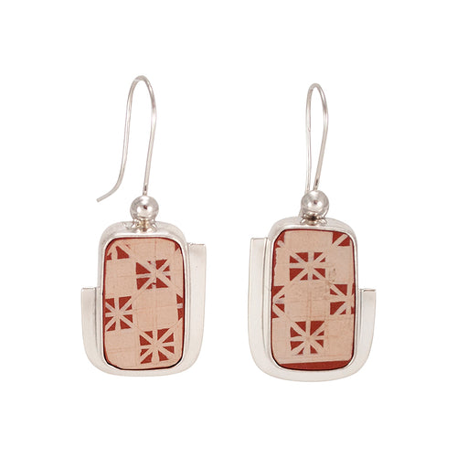 Mata Ortiz Broken Pottery Shard and Silver Earrings by Beltran NON NATIVE