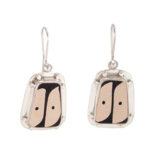 Load image into Gallery viewer, Mata Ortiz Broken Pottery Shard and Silver Earrings by Beltran NON NATIVE