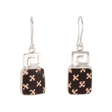 Load image into Gallery viewer, Mata Ortiz Broken Pottery Shard and Silver Earrings by Beltran NON NATIVE