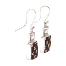 Load image into Gallery viewer, Mata Ortiz Broken Pottery Shard and Silver Earrings by Beltran NON NATIVE