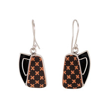 Load image into Gallery viewer, Mata Ortiz Broken Pottery Shard and Silver Earrings by Beltran NON NATIVE