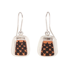 Load image into Gallery viewer, Mata Ortiz Broken Pottery Shard and Silver Earrings by Beltran NON NATIVE